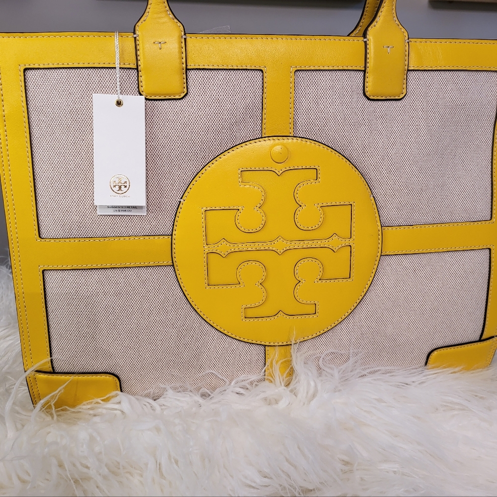 Tory Burch Ella Canvas Quadrant tote